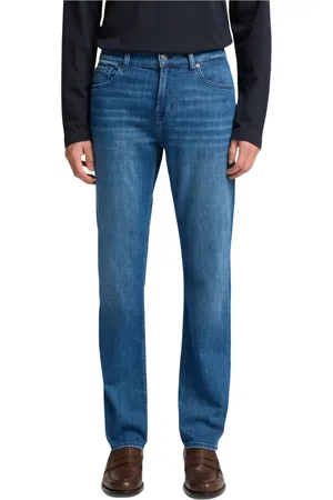 7 for all Mankind Jeans, Herre, Blå, W38, Denim, Slimmy Blå Denim Jeans