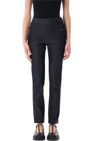 Marni Jeans, Dame, Blå, M, Denim, Blå Sort Stretch Denim Slim Fit Jeans