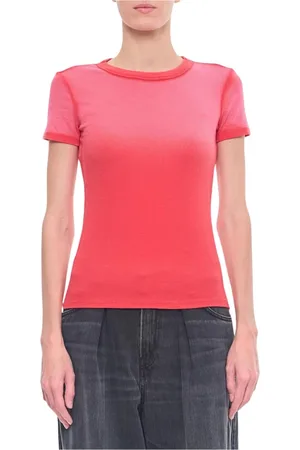Cotton Citizen Top, Dame, Lyserød, M, Bomuld, Hvid Ribstrikket T-shirt