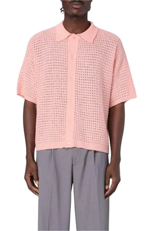 BONSAI Strik, Herre, Lyserød, M, Bomuld, Rosa Polo Sweater til Mænd