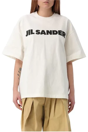 Jil Sander Top, Dame, , XS, Bomuld, Gul Creme Logo Tee