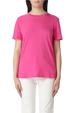 THEORY Top, Dame, Lyserød, S, Bomuld, Fuchsia Crew Neck Tee