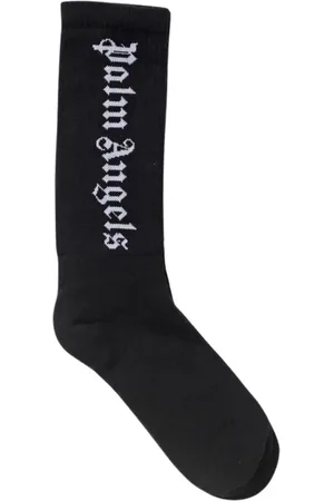 Palm Angels Undertøj, Herre, Sort, L, Bomuld, Logo Crew Socks Sort Mænd