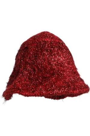 Dolce & Gabbana Tilbehør, Dame, Rød, 58 CM, Polyester, Rød bredskygget spandehat