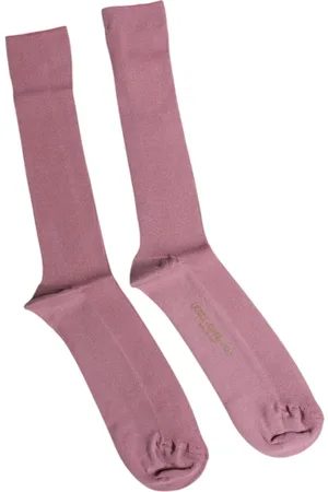 Dolce & Gabbana Undertøj, Herre, Lyserød, L, Bomuld, Rose Bomuld Logo Sokker