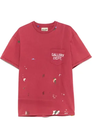 GALLERY DEPT. Top, Herre, Rød, 2XL, Mursten Rød Lomme Crew Neck T-shirt