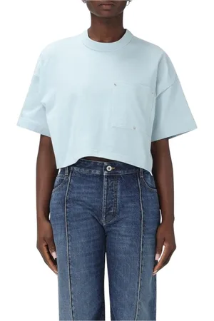 Bottega Veneta Top, Dame, Blå, M, Bomuld, Blå Box Tee
