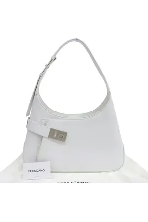 Salvatore Ferragamo Pre-owned, Dame, Hvid, ONE SIZE, Uld, Pre-owned Laeder skuldertasker