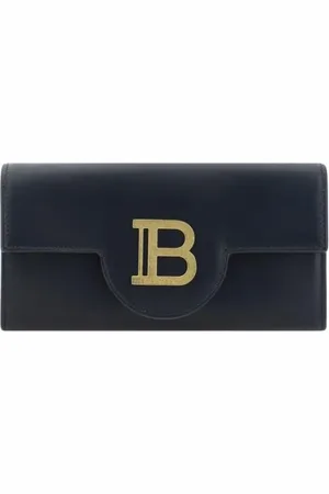 Balmain Taske, Dame, Sort, ONE SIZE, Læder, Marineblåt læderpung