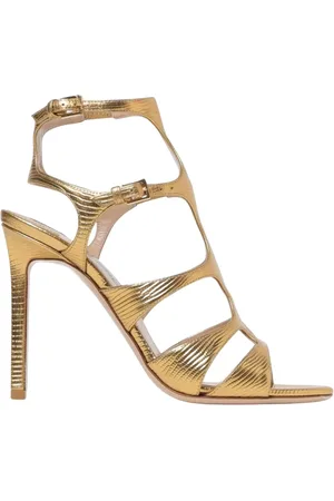 Tom Ford Sko, Dame, Gul, 37 1/2 EU, Uld, Guld Metallic Hælede Sandaler