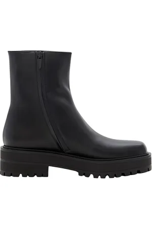 Gianvito Rossi Sko, Dame, Sort, 39 EU, Læder, Elegant Flade Ankelstøvler