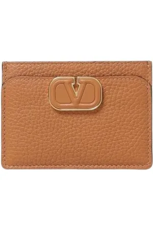 VALENTINO GARAVANI Tilbehør, Dame, Brun, ONE SIZE, Læder, Studded Læderkortholder Pung