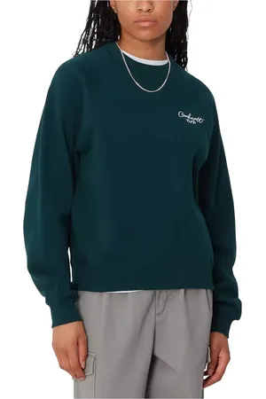 Carhartt Sweathshirts & Hoodies, Dame, Blå, XS, Bomuld, Signature Sweat Duck White