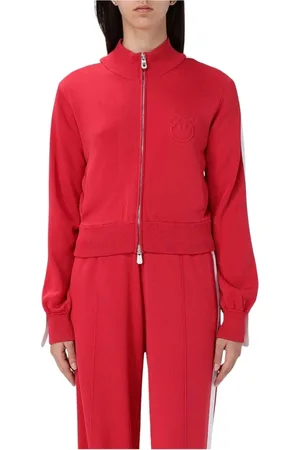 Pinko Strik, Dame, Rød, M, Uld, Blå Zip-Up Sweater Activewear