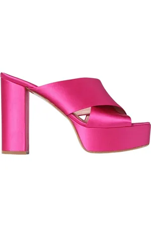 ANNA F. Sko, Dame, Lyserød, 41 EU, Satin, Satin CrossStrap Hæle Sandaler Fuchsia