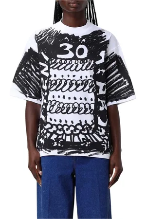Marni Top, Dame, Hvid, XS, Bomuld, Grafisk T-shirt Korte Ærmer Hvid