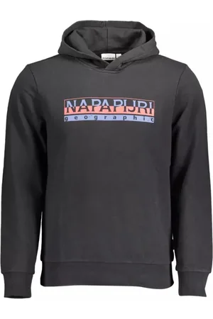Napapijri Sweathshirts & Hoodies, Herre, Sort, S, Bomuld, Sort bomuldshættetrøje