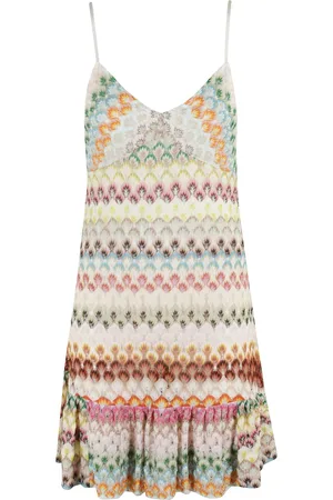 Missoni Kjole, Dame, Flerfarvet, S, Uld, Farverig Mini Raschel Blondekjole
