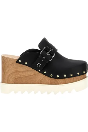 Stella McCartney Sko, Dame, Sort, 39 EU, Uld, Sorte Wedge Platform Slip-On Sko