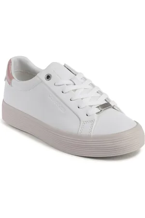Calvin Klein Sko, Dame, Hvid, 41 EU, Læder, Hvide Læder Sneakers