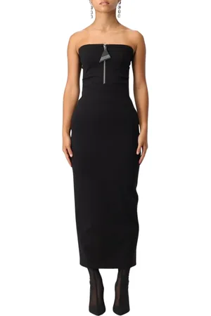 The Attico Kjole, Dame, Sort, S, Bomuld, Sort ZipFront Maxi Kjole