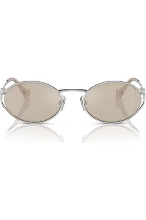 Miu Miu Tilbehør, Dame, Grå, 54 MM, Uld, Logo solbriller