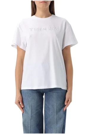 Twin-Set Top, Dame, Hvid, 2XS, Bomuld, Elegant Logo T-Shirt Hvid