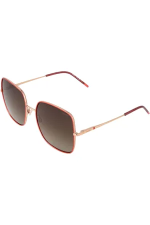 HUGO BOSS Tilbehør, Dame, Rød, ONE SIZE, Uld, Røde Kvinder Firkantet Solbriller Gradient Brun