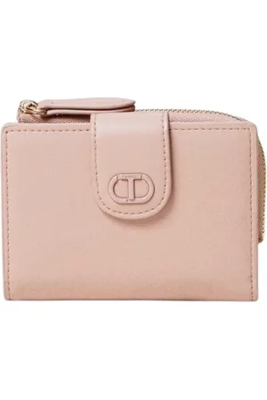 Twin-Set Tilbehør, Dame, Lyserød, ONE SIZE, Læder, Rosa Læder Bifold Pung