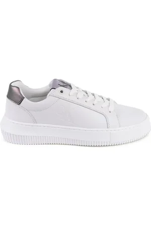 Calvin Klein Sko, Dame, Hvid, 40 EU, Læder, Hvide Lædersneakers Minimalistisk Design