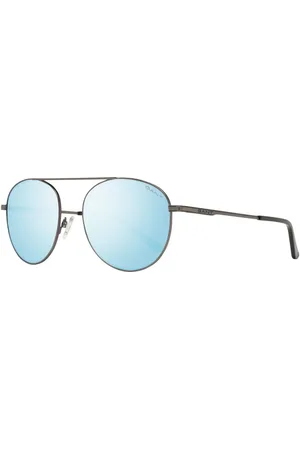 GANT Tilbehør, Herre, Grå, ONE SIZE, Uld, Gunmetal Oval Mirrored Solbriller Mænd