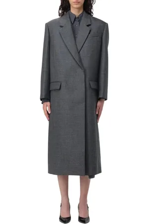Brunello Cucinelli Frakke, Dame, Grå, S, Uld, Elegant Uld Midi Frakke