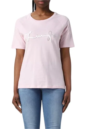 Liu Jo Top, Dame, Lyserød, XL, Bomuld, Signatur Tee