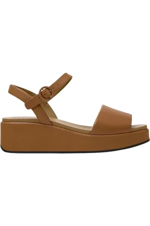 Camper Sko, Dame, Brun, 40 EU, Læder, Brun Platform Sandal til Kvinder
