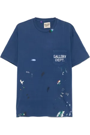 GALLERY DEPT. Top, Herre, Blå, L, Navy Lomme Crew Neck T-shirt