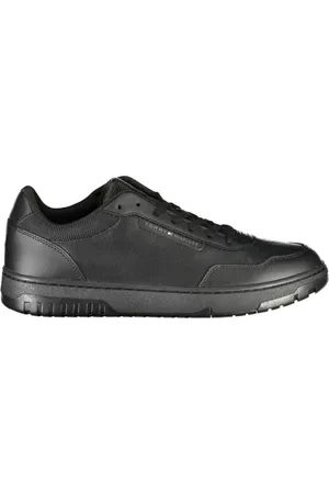Tommy Hilfiger Sko, Herre, Sort, 40 EU, Læder, Sort læder lav-top sneaker