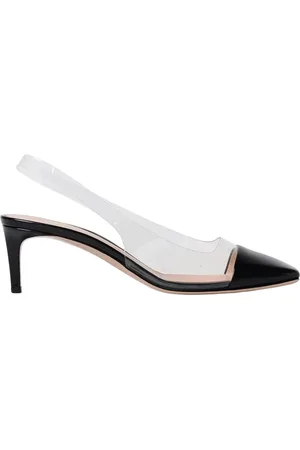 Gianvito Rossi Sko, Dame, Sort, 38 EU, Sorte Slingback Kitten Heels