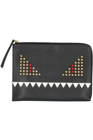 Fendi Pre-owned, Dame, Sort, ONE SIZE, Tyl, Pre-owned Laeder fendi-tasker