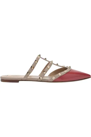 VALENTINO GARAVANI Sko, Dame, Rød, 39 1/2 EU, Læder, Sort Patentlæder Ballerina Mules