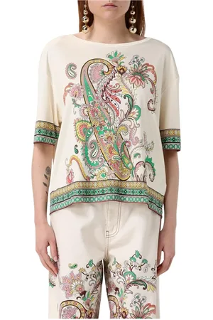 Etro Top, Dame, Flerfarvet, XS, Farverig Paisley Kortærmet Top