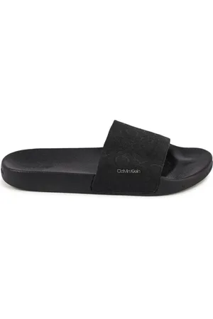 Calvin Klein Sko, Dame, Sort, 39 EU, Polyester, Sorte polyester slide sandaler