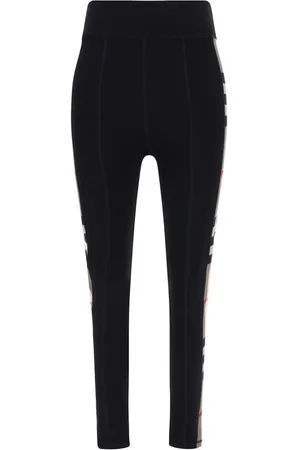 Burberry Bukser, Dame, Sort, M, Slim Fit Stræk Leggings med Check Print