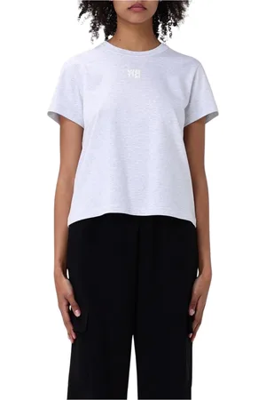 Alexander Wang Top, Dame, Grå, L, Grå Crew Neck Tee Shirt