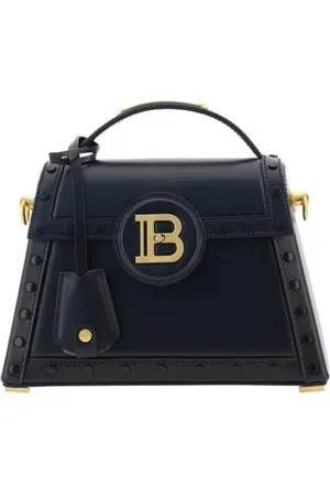 Balmain Taske, Dame, Sort, ONE SIZE, Læder, Blå Læder Håndtaske B-Buzz 22