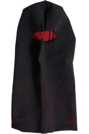 Dolce & Gabbana Tilbehør, unisex, Sort, ONE SIZE, Bomuld, Sort Strikket Ski Maske Balaclava Hat
