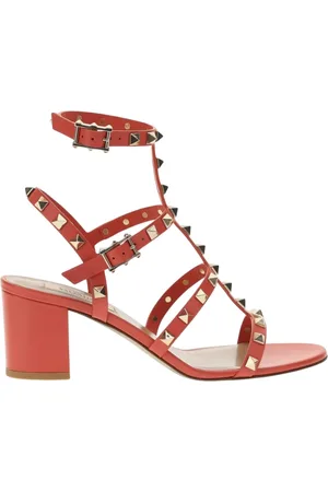 VALENTINO GARAVANI Sko, Dame, , 38 EU, Læder, Sort Rockstud Hælede Sandaler