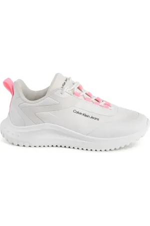 Calvin Klein Sko, Dame, Hvid, 41 EU, Polyester, Hvide Polyester Sneakers Design