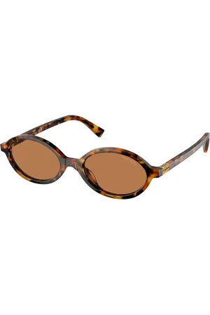 Miu Miu Tilbehør, Dame, Brun, 50 MM, Ovale solbriller med elegant design