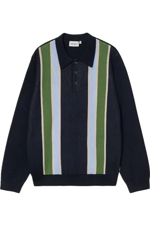 Carhartt Top, Herre, Sort, L, Bomuld, Stribet langærmet poloshirt