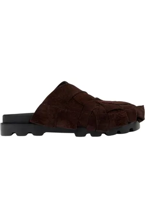 Camper Sko, Herre, Brun, 43 EU, Brun Ruskind Chunky Sole Slides